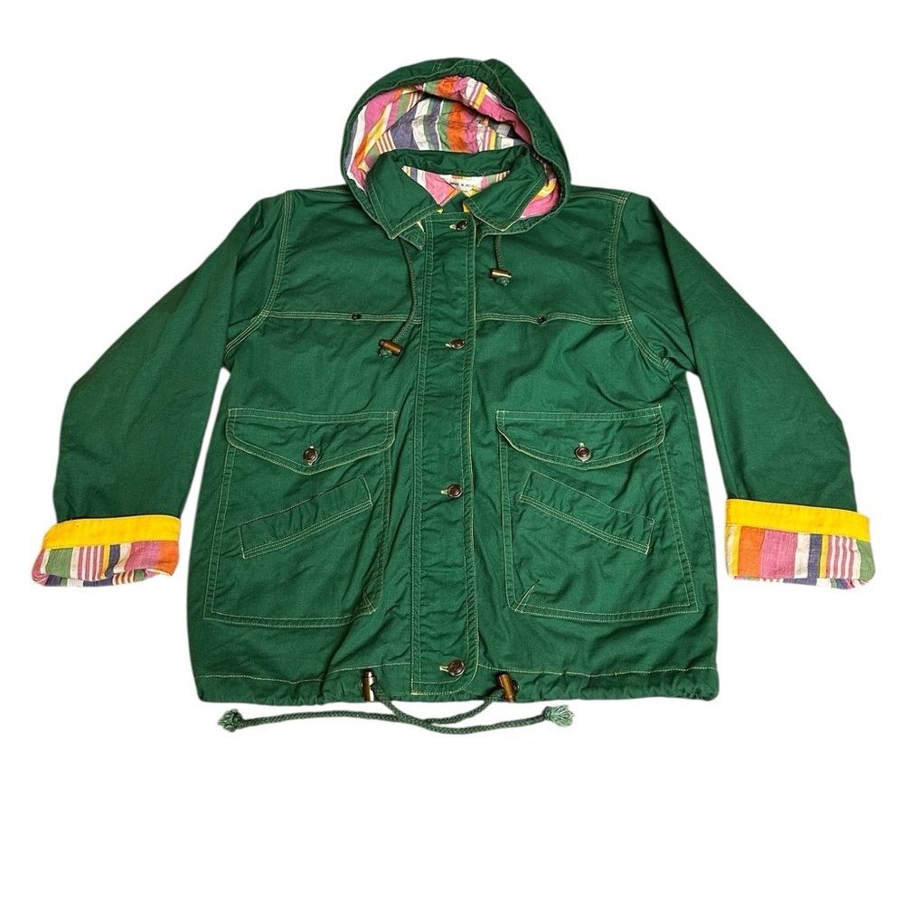 Vintage CDNY Kids Light Chore Coat Jacket Medium 10/12 Cotton Removable Hood - Picture 2 of 6